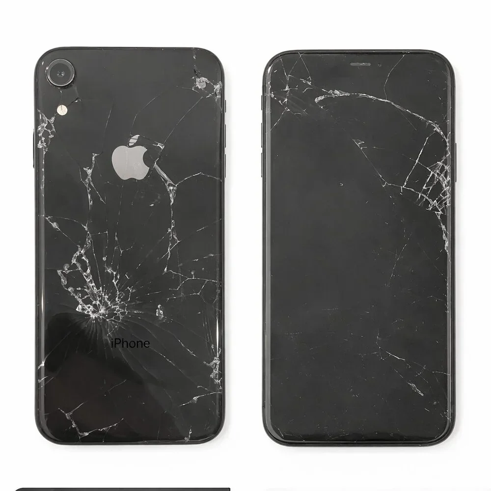 iPhone XR 64GB Black Cracked Screen/Back LCD Issue 79% Battery